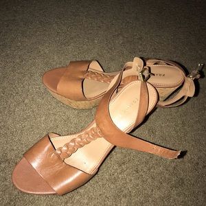 Franco Sarto Tan Corkscrew Wedges